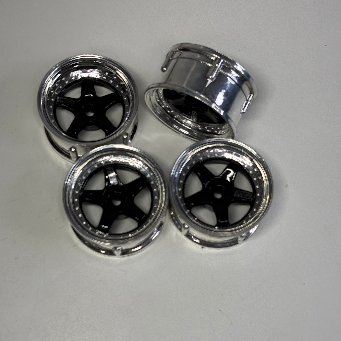 DS Racing Drift Element Adjustable Offset Black/Chrome Wheels