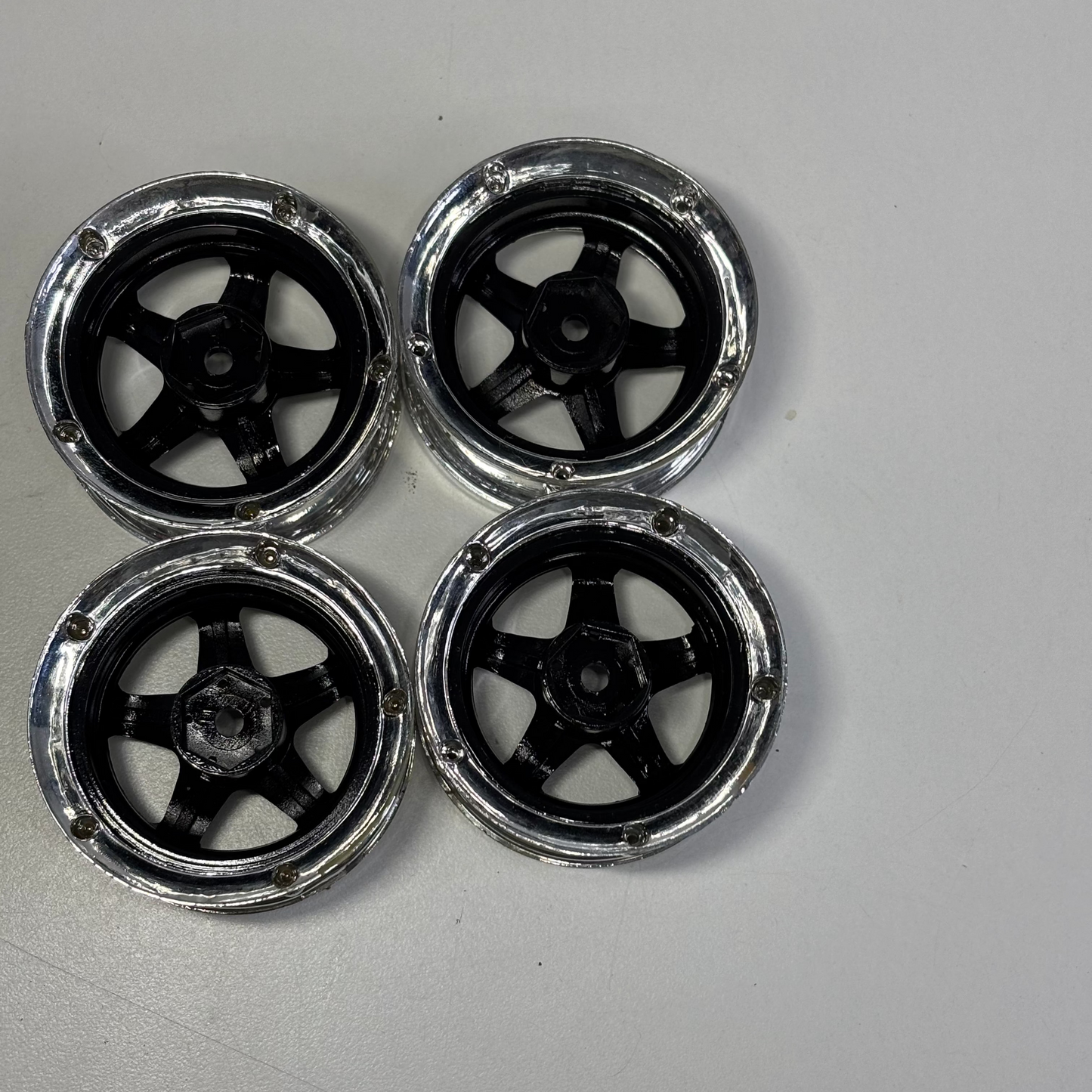 DS Racing Drift Element Adjustable Offset Black/Chrome Wheels