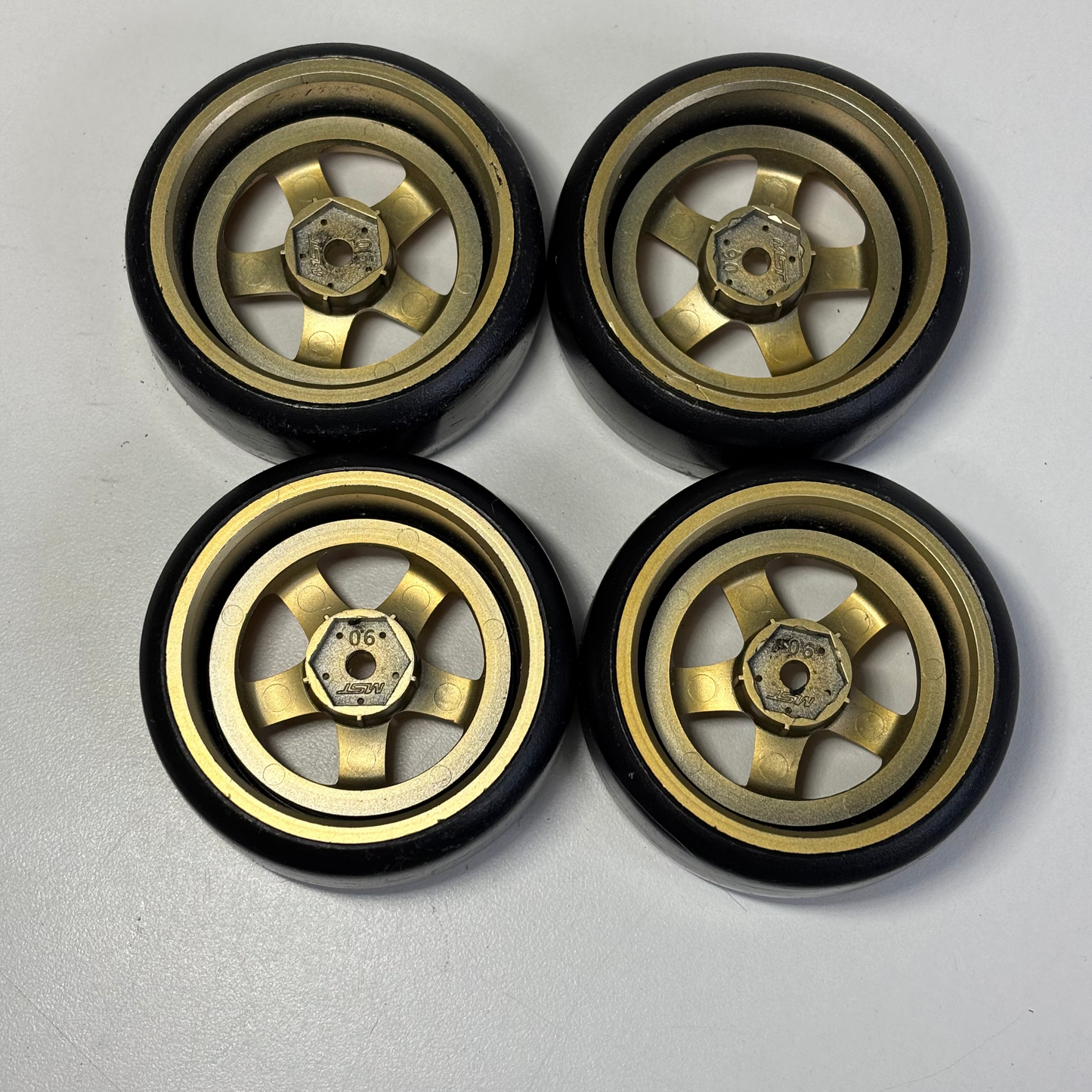 MST Gold Wheels 9mm Offset With MST Tyres