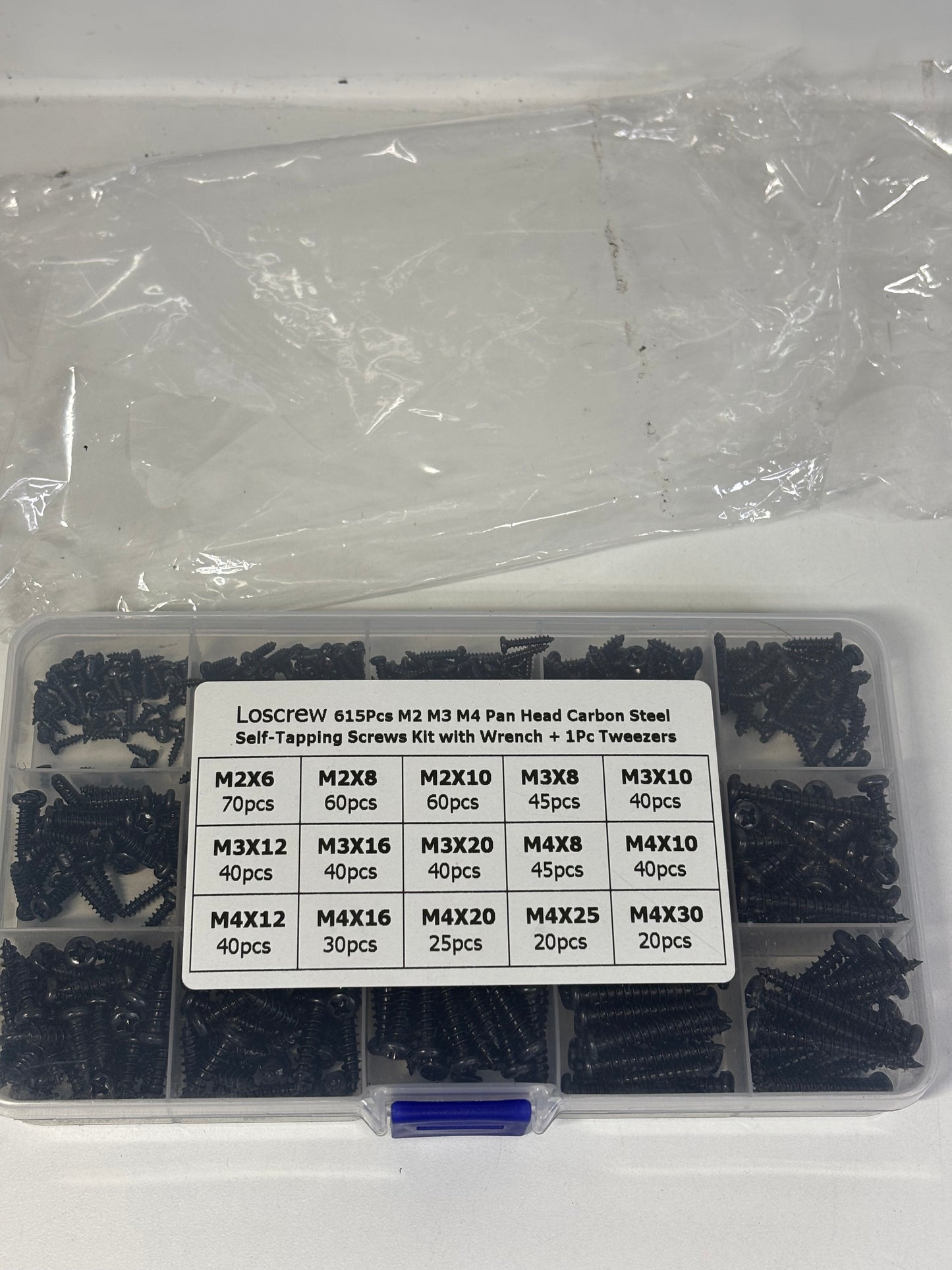 Screw Set M2 M3 M4 615pcs Self Taping