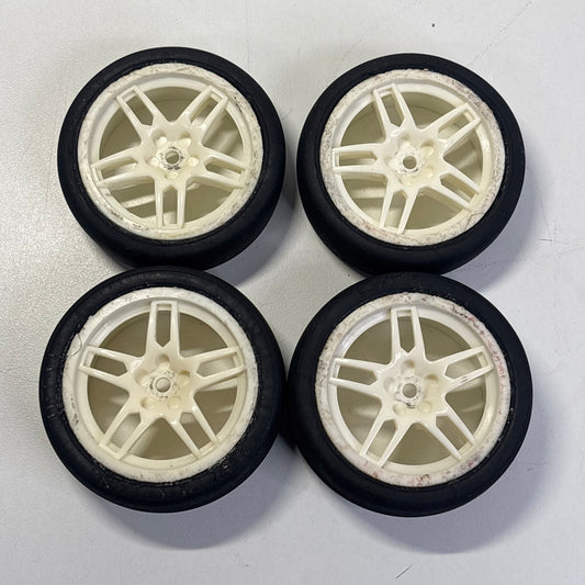 White R33 Style Wheels Rubber Tyres Staggered Offset 3 #2