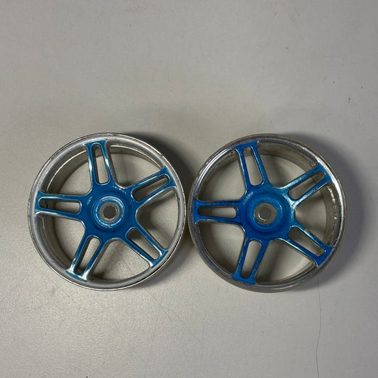 Pair Blue/Silver Wheels