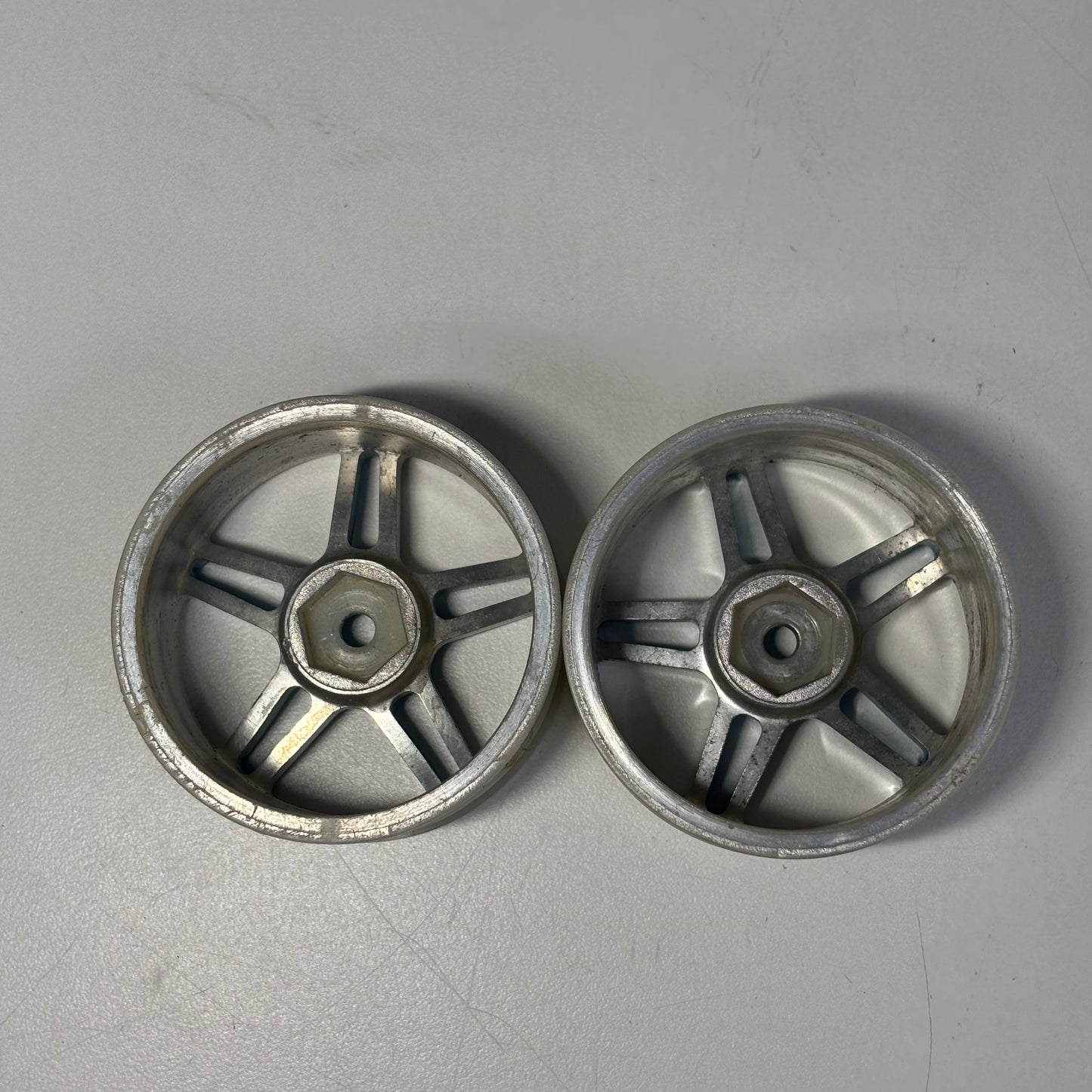 Pair Blue/Silver Wheels