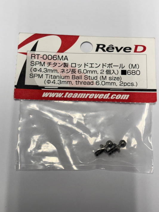 Reve D RT-006MA 4.3 Titanium Ball Stud 6MM Thread x2