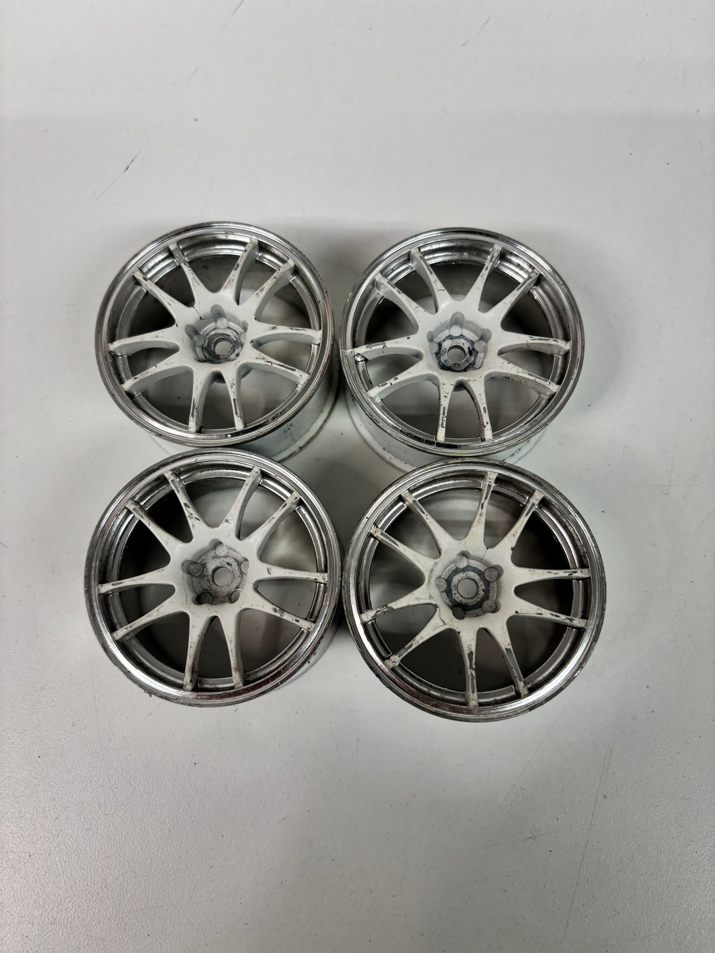 White Silver Work Emoticon Wheels Offset 6