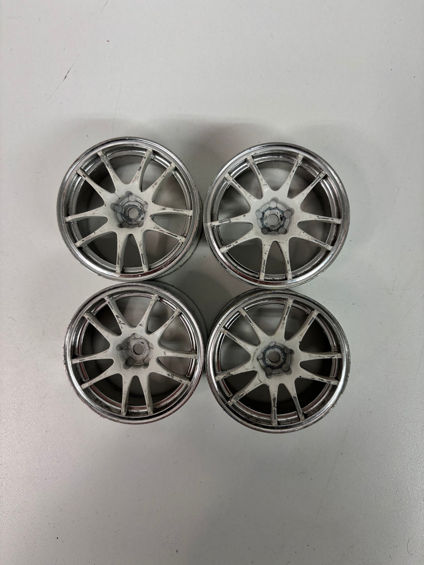White Silver Work Emoticon Wheels Offset 6
