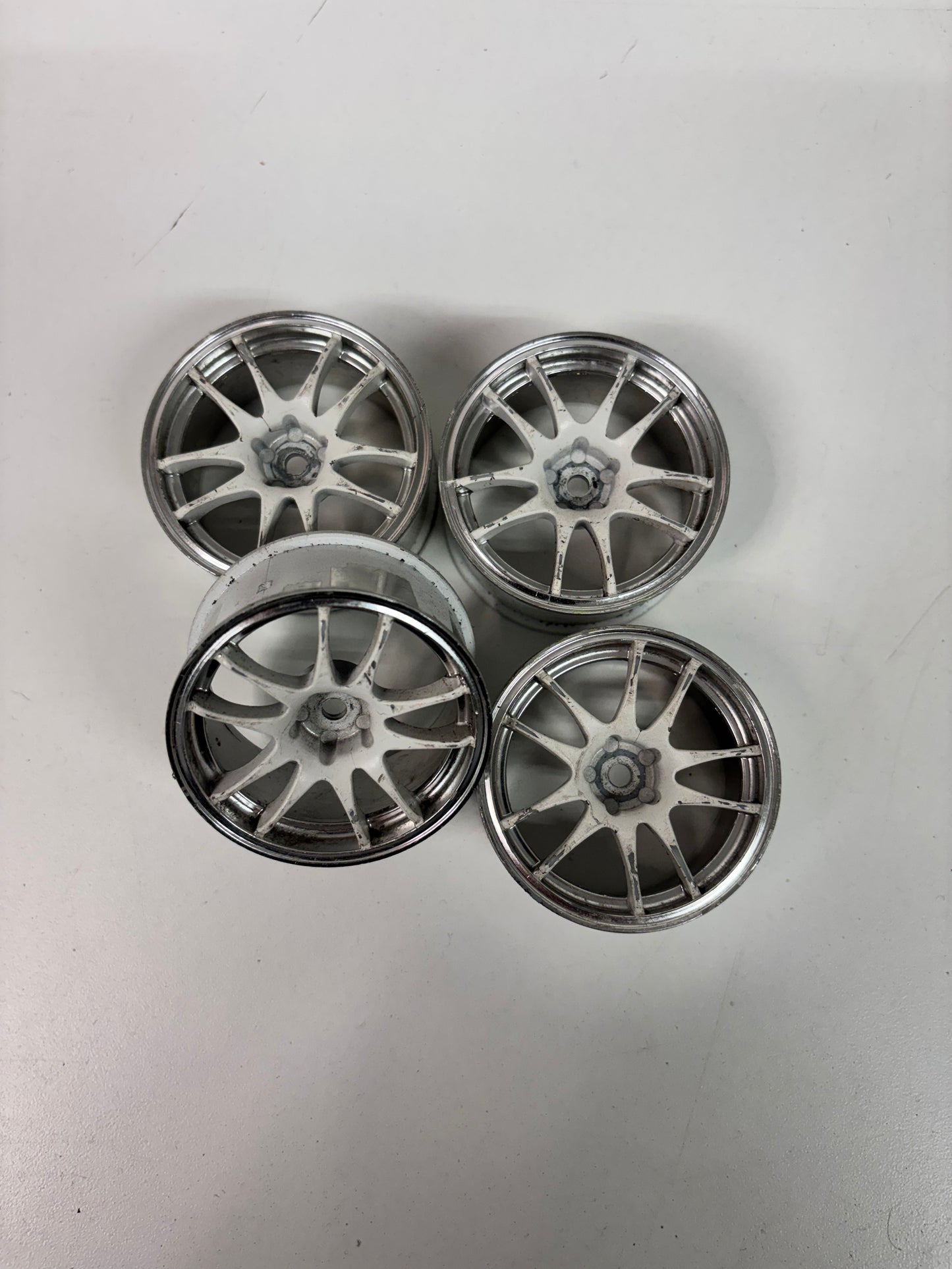 White Silver Work Emoticon Wheels Offset 6