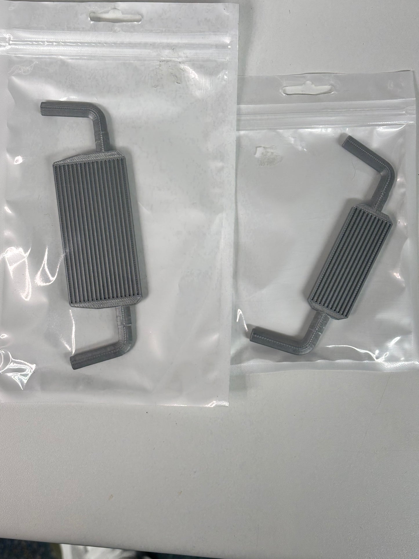 3D Printed Silver Intercooler Small Large