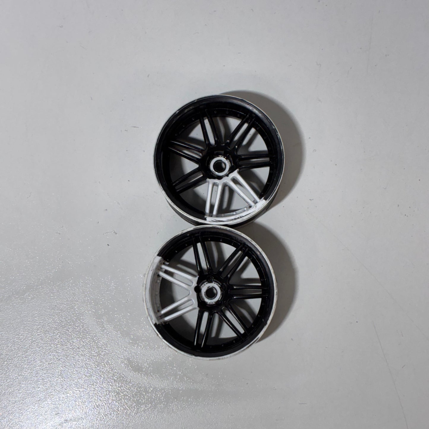 MST 11mm Offset Black White Wheels