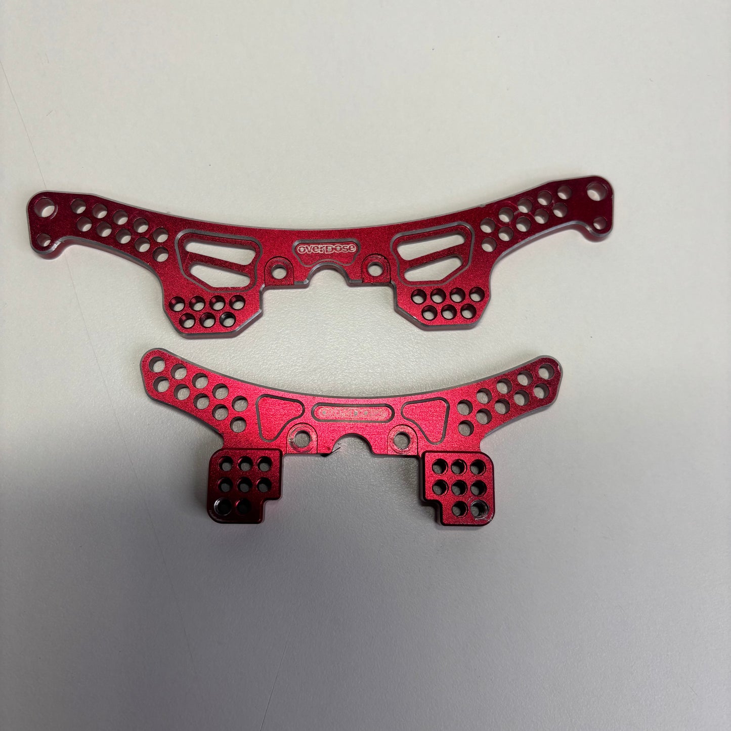Overdose Red Alloy Shock Towers Front Rear Yokomo DP Chassis FRD MRD