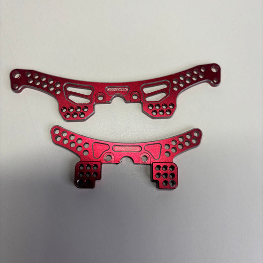 Overdose Red Alloy Shock Towers Front Rear Yokomo DP Chassis FRD MRD