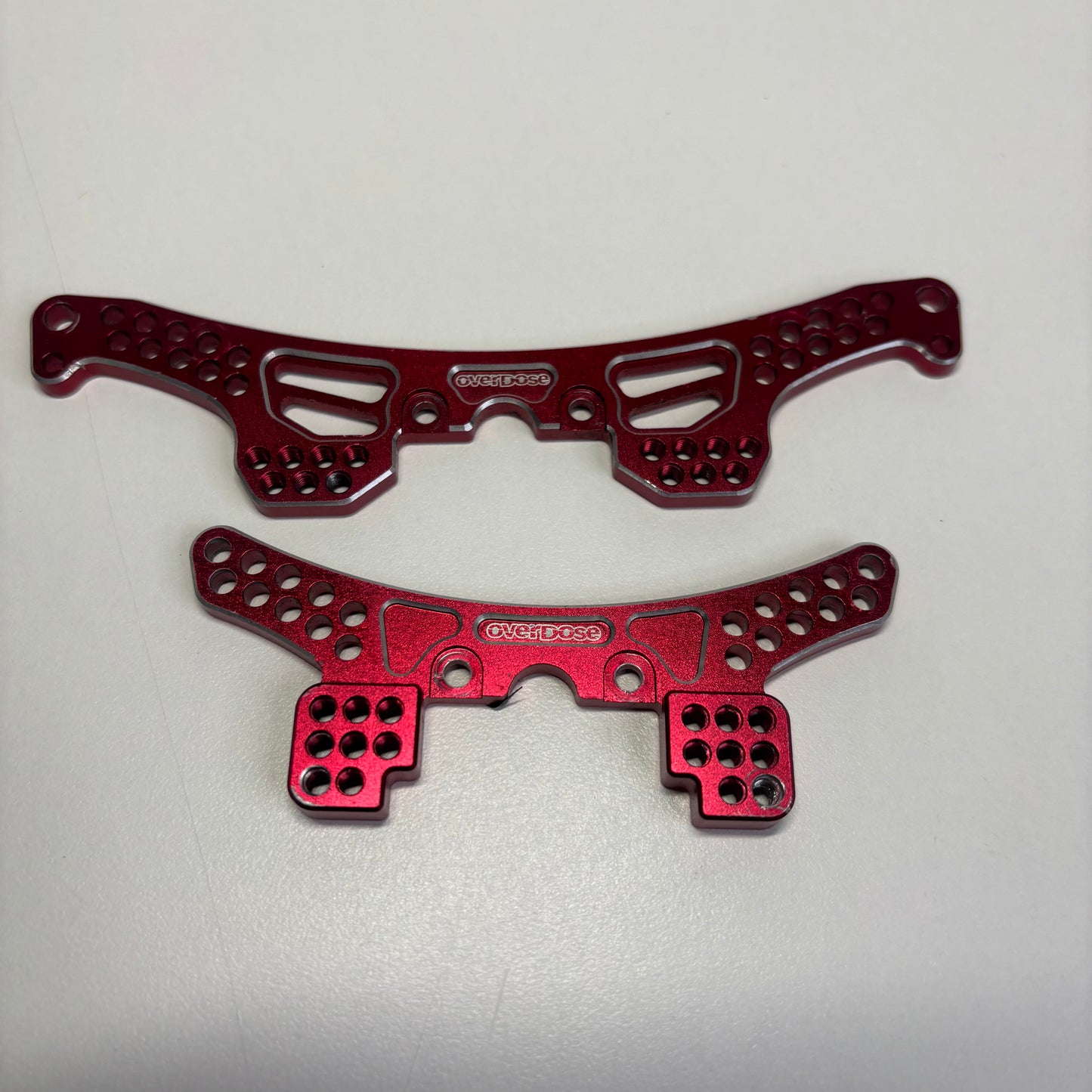 Overdose Red Alloy Shock Towers Front Rear Yokomo DP Chassis FRD MRD