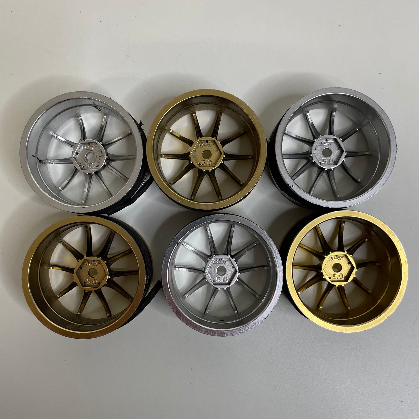 MST Wheels 6x Gold Silver 5mm