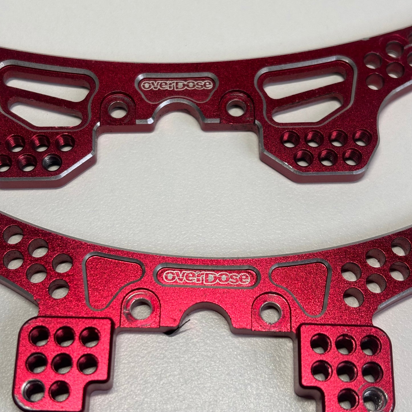 Overdose Red Alloy Shock Towers Front Rear Yokomo DP Chassis FRD MRD