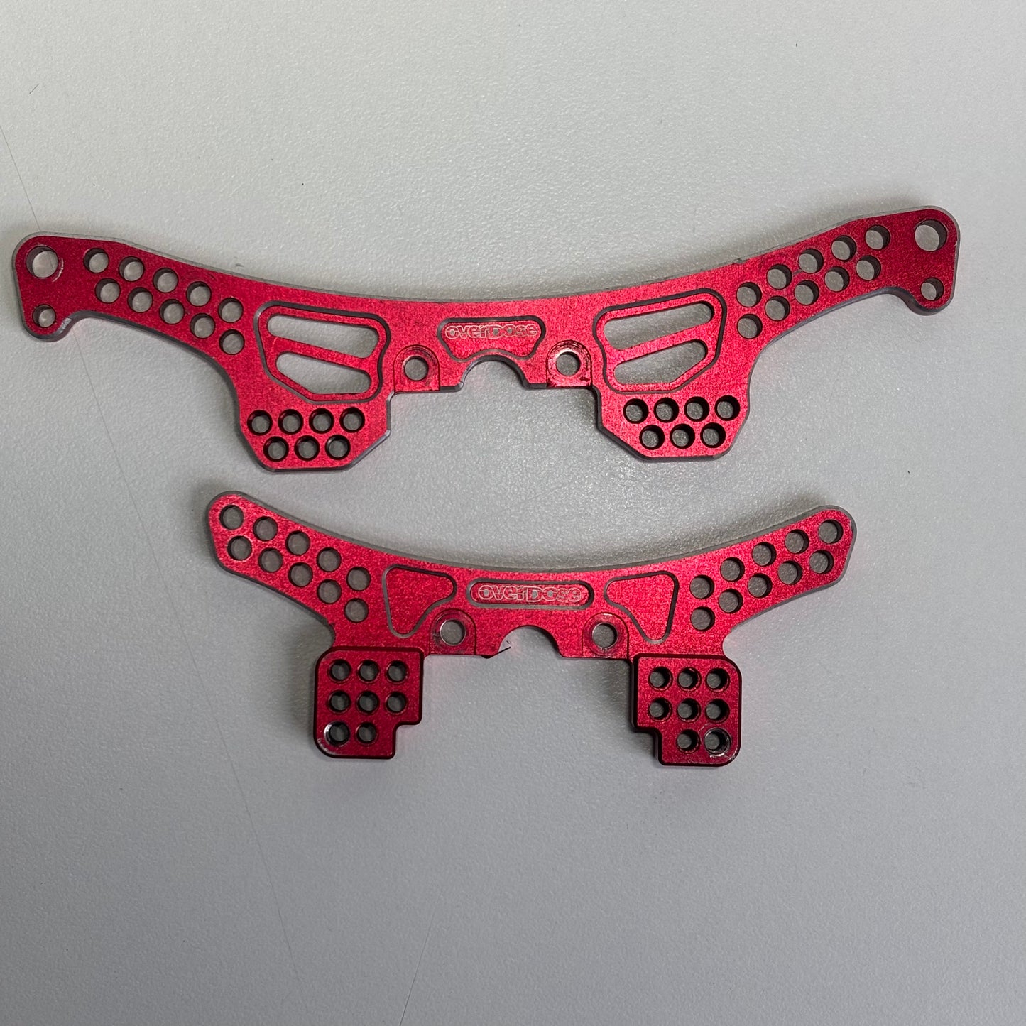 Overdose Red Alloy Shock Towers Front Rear Yokomo DP Chassis FRD MRD