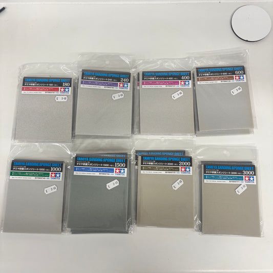 Tamiya Sanding Sponge Sheet Assorted Grades 180 - 3000