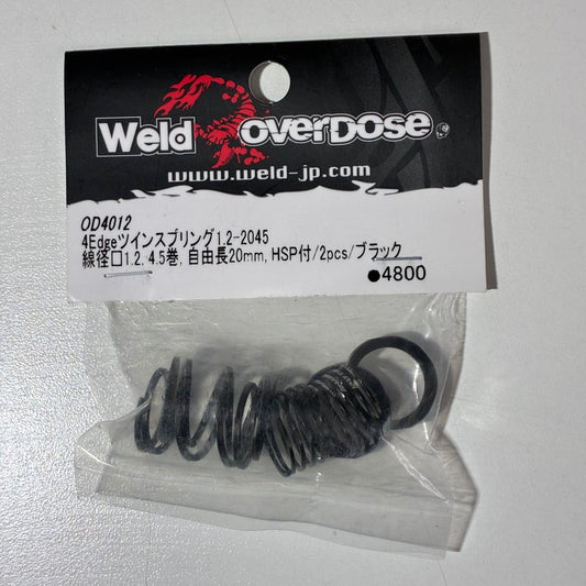 OverDose 4 Edge 1.2 4.5 20mm 2PCS Springs OD4012 Black
