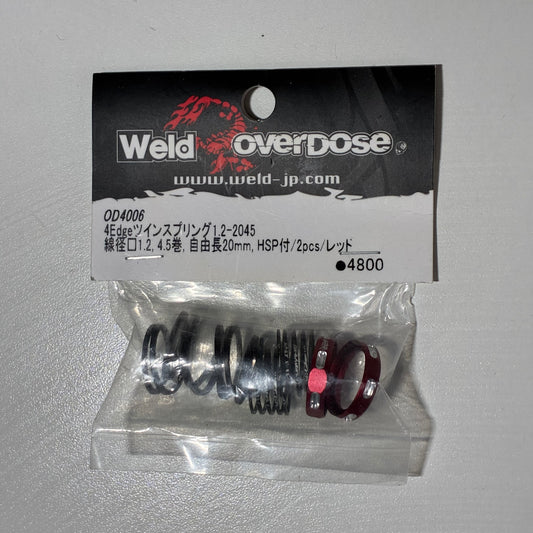 OverDose 4 Edge 1.2-2045 1.2 4.5 20mm 2PCS Springs OD4006 Red