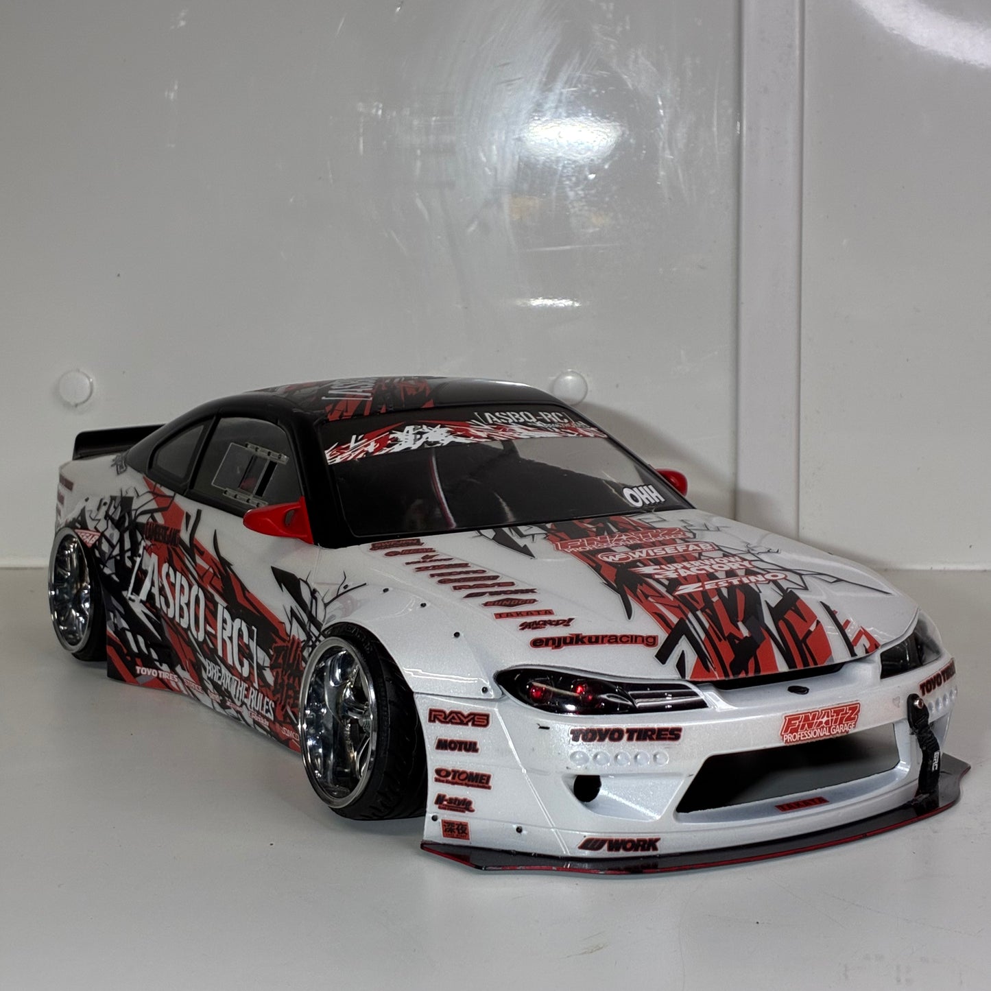 Nissan S15 Asbo RC BodyShell With Red Team Lights