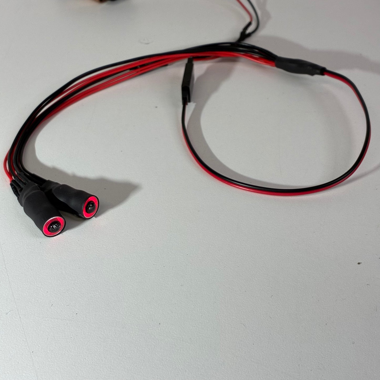 RC Car LED Headlight And Wiring Kit Red Orange Lights Angel Eye Halo