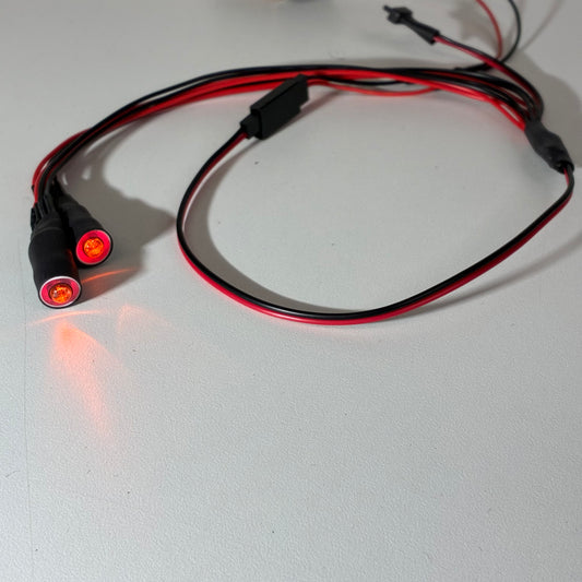 RC Car LED Headlight And Wiring Kit Red Orange Lights Angel Eye Halo