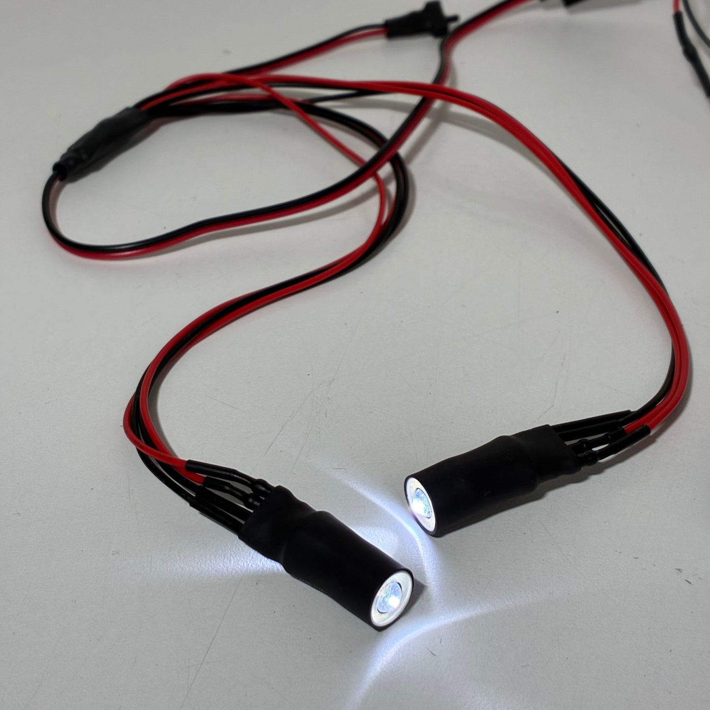 RC Car LED Headlight And Wiring Kit White Halo Angel Eye