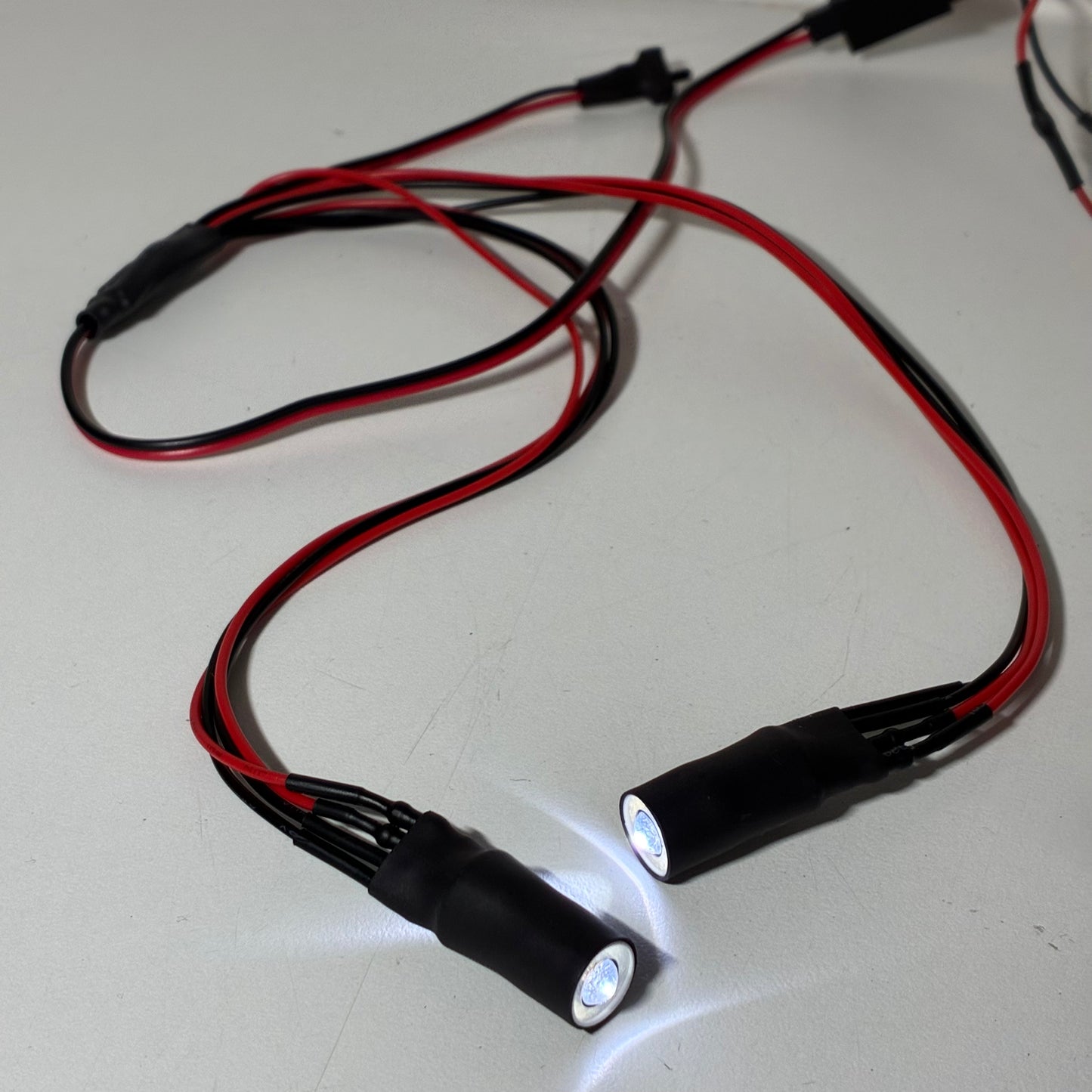 RC Car LED Headlight And Wiring Kit White Halo Angel Eye