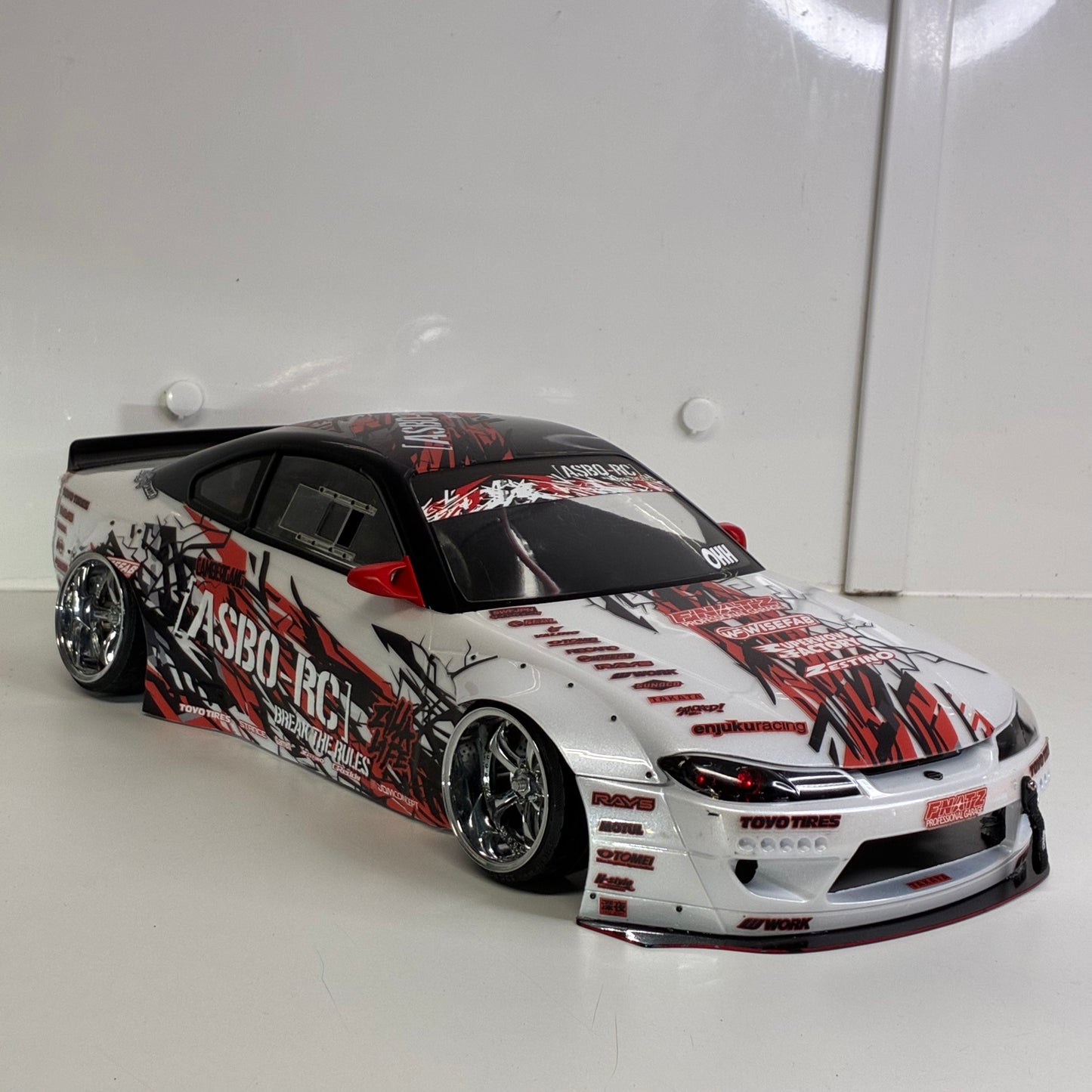Nissan S15 Asbo RC BodyShell With Red Team Lights