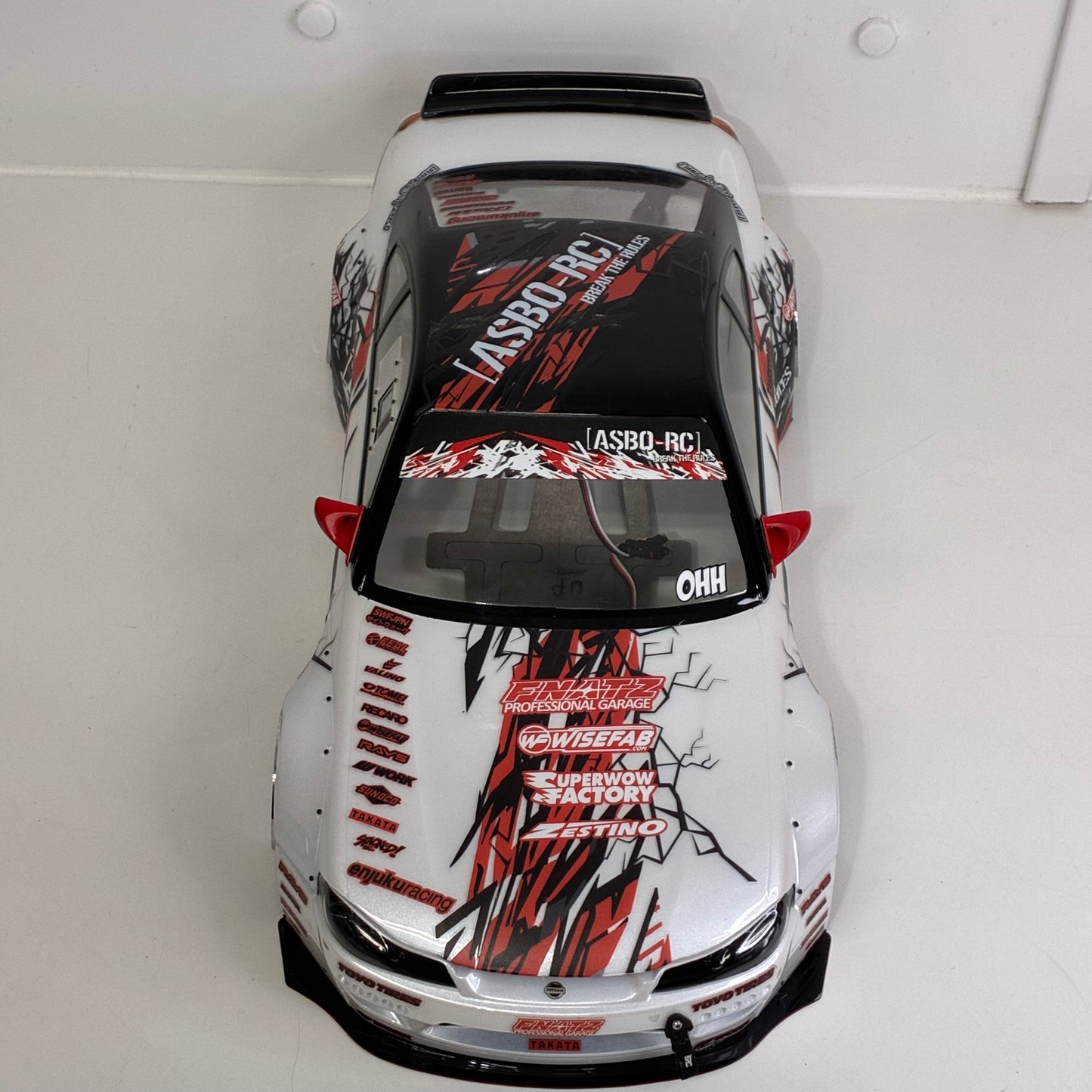 Nissan S15 Asbo RC BodyShell With Red Team Lights