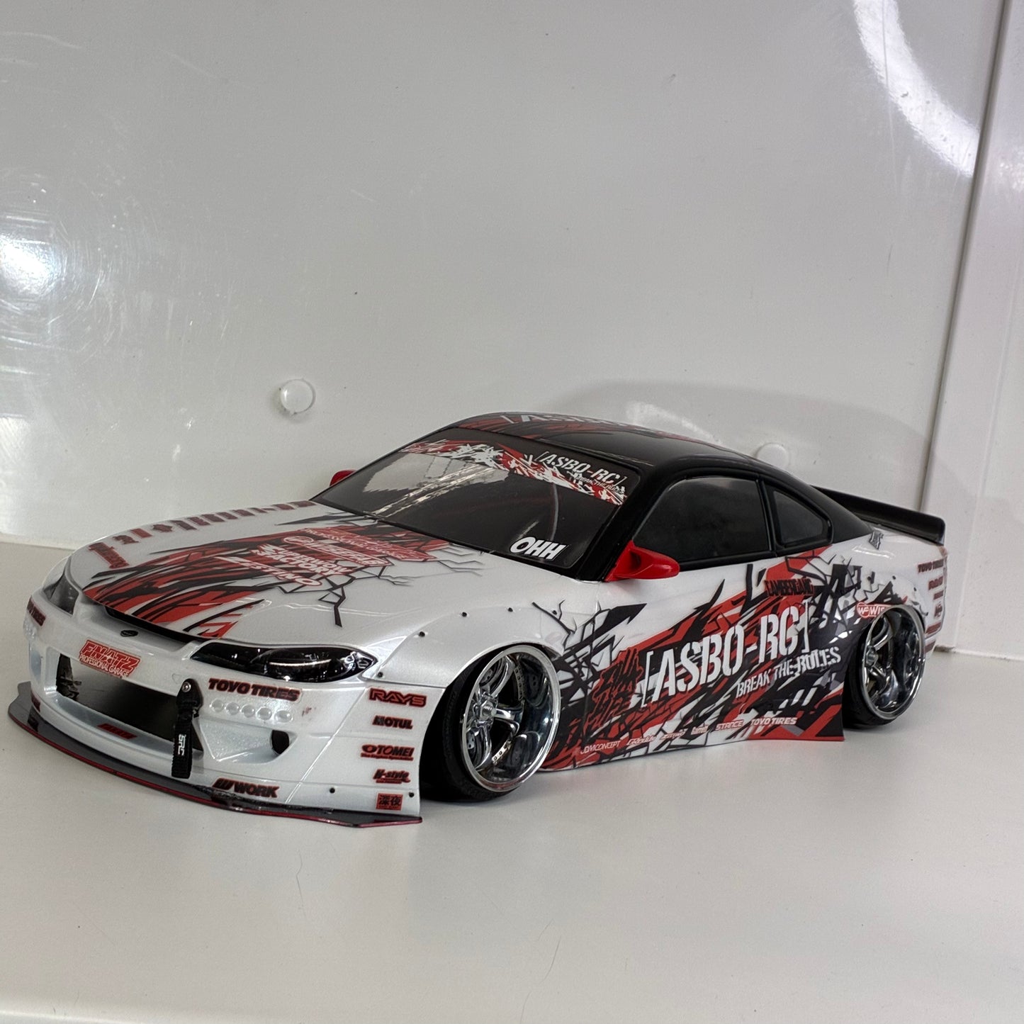 Nissan S15 Asbo RC BodyShell With Red Team Lights