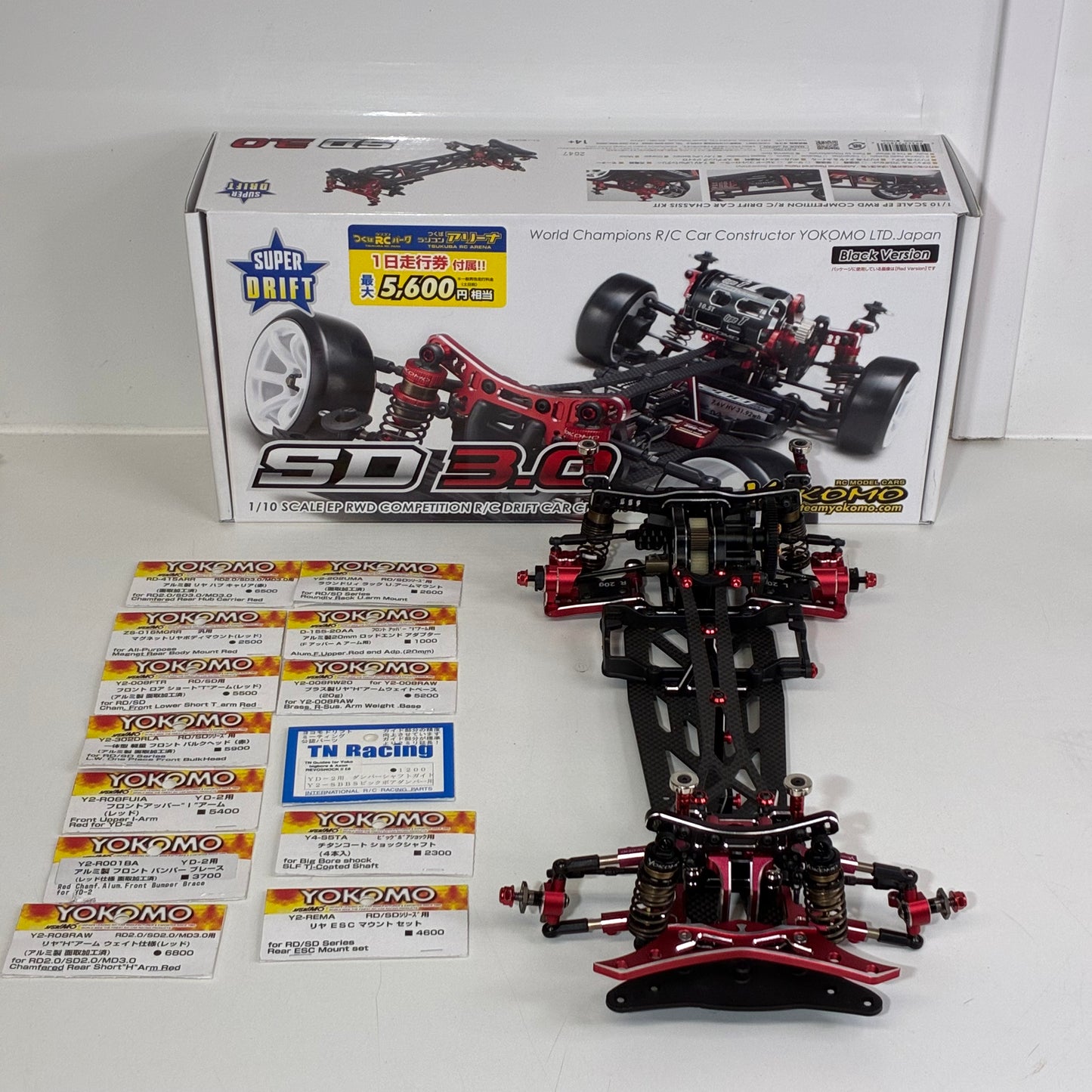 Yokomo SD 3.0 Chassis Full Hop Up Chassis Black Red Alloy Carbon