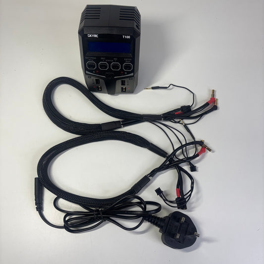 SkyRC T100 Dual Charger 1-4S Lipo Digital UK Plug & Leads