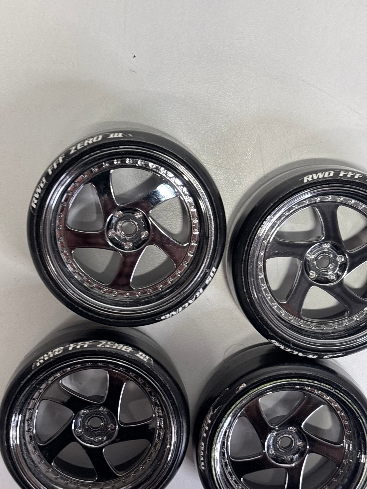 MST 5 Spoke Wheels Offset 5mm Dark Chrome & Tyres