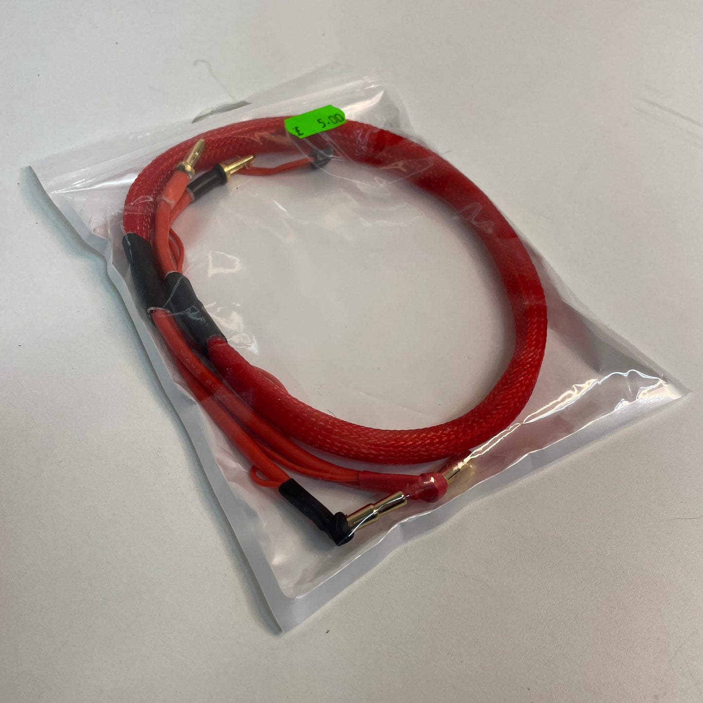 4 - 5mm Bullet Red Chrge Cable Wire Braided