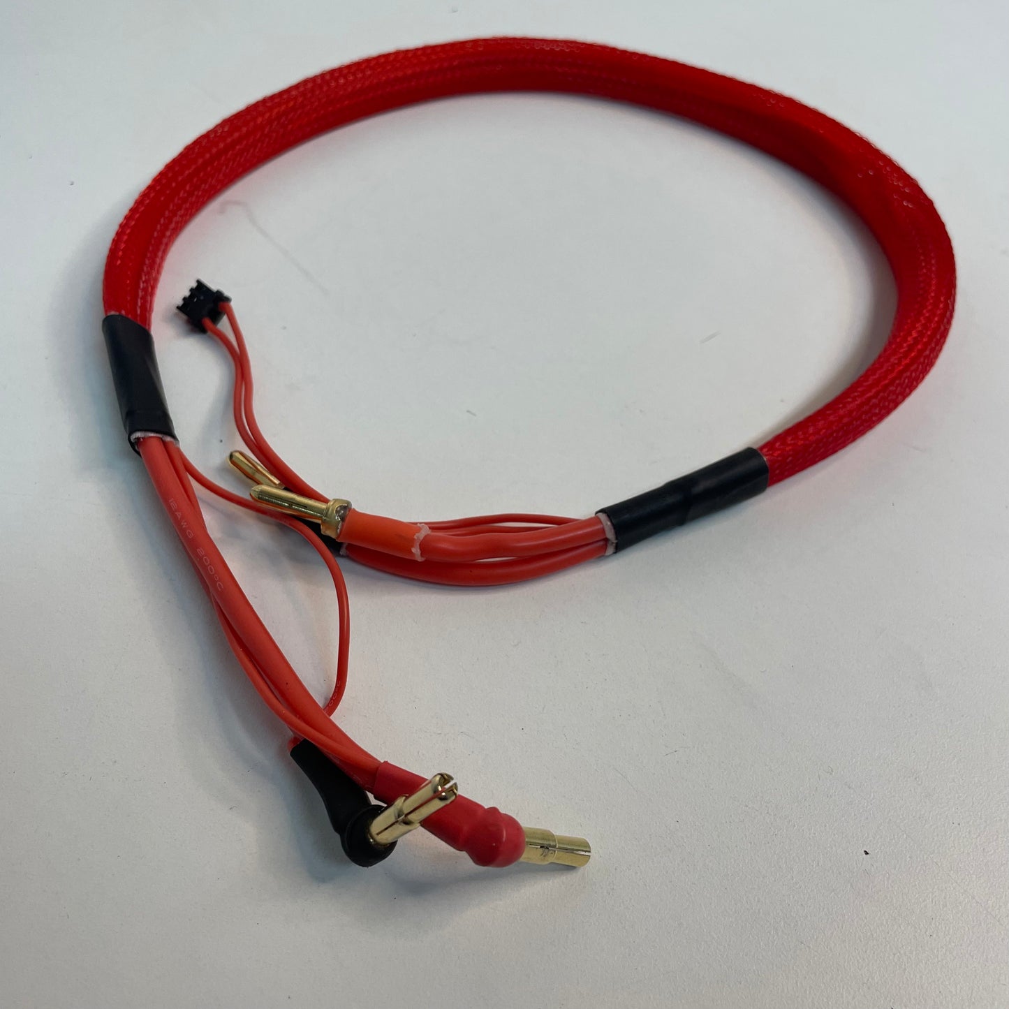 4 - 5mm Bullet Red Chrge Cable Wire Braided