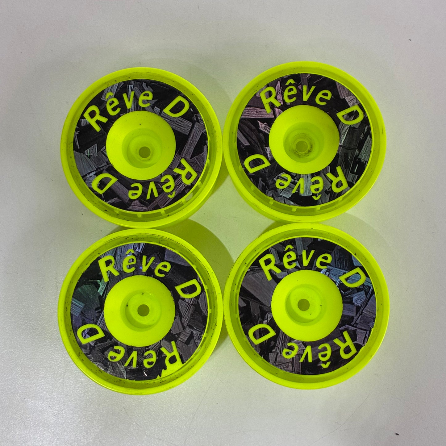 2 x Reve D Wheels 4mm Offset Yellow Pair 2 x Pairs Available