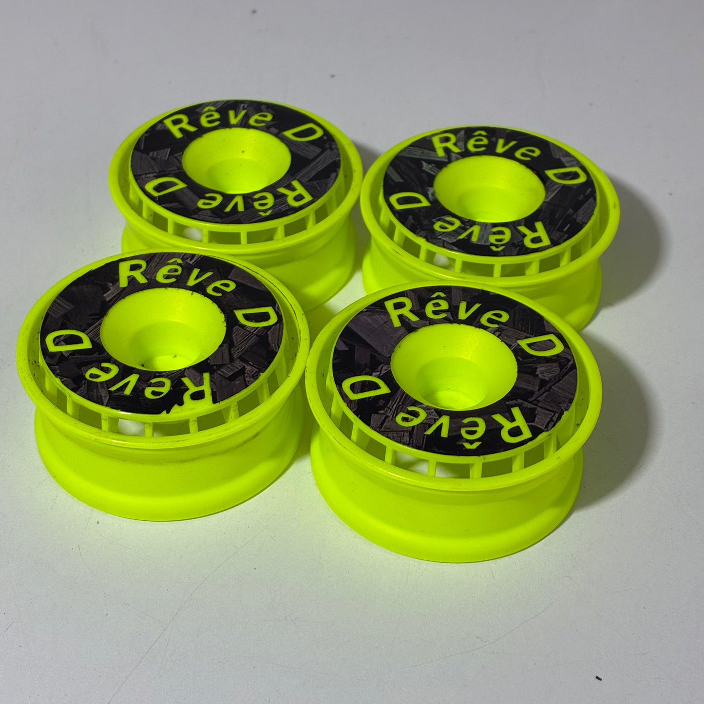 2 x Reve D Wheels 4mm Offset Yellow Pair 2 x Pairs Available