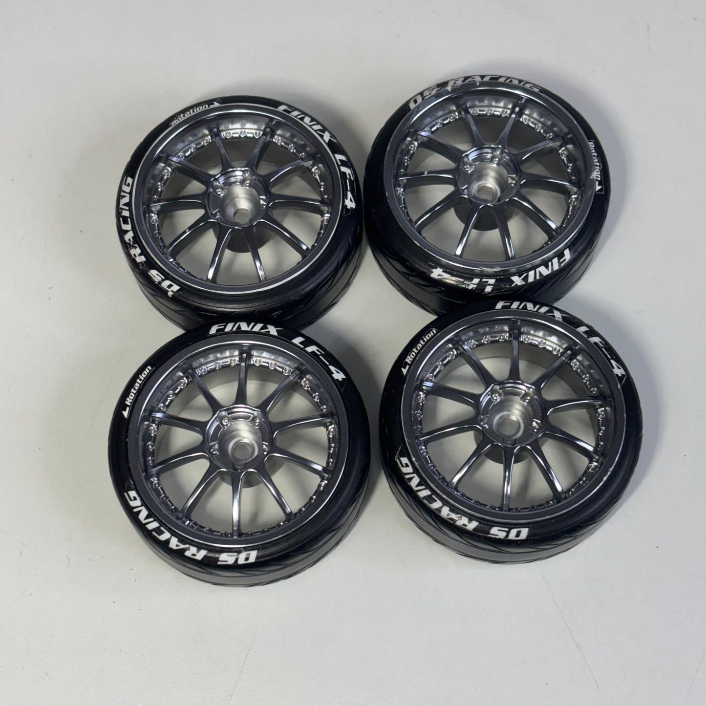 Chrome 5mm Offset Wheels With DS Racing FINX LF-4 Tyres