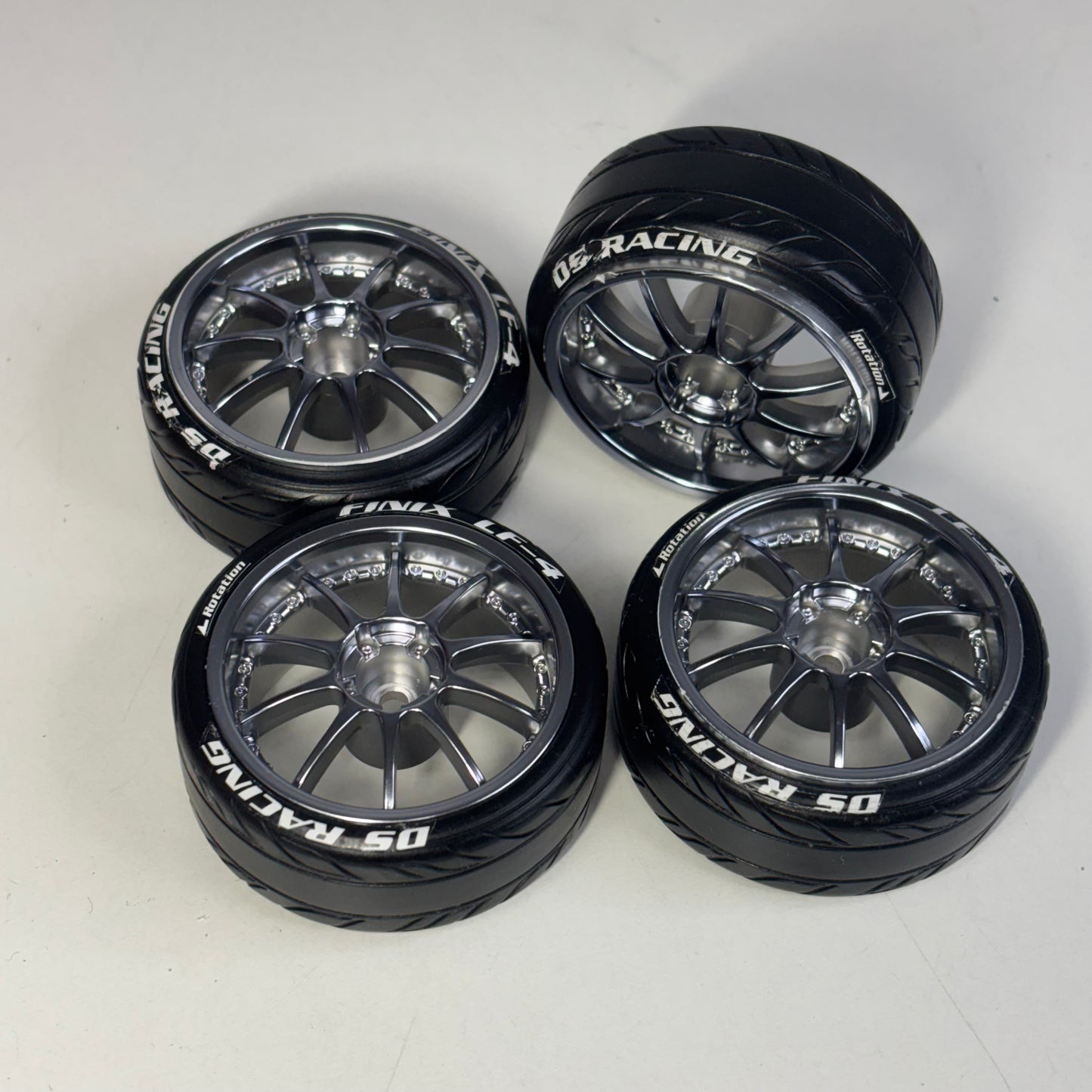 Chrome 5mm Offset Wheels With DS Racing FINX LF-4 Tyres