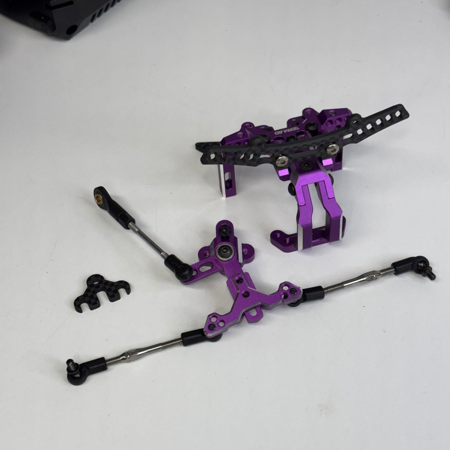 Team AD XF Purple Alloy Front Bulkhead & Steering Conversion RD2 RDX YD2 MC1