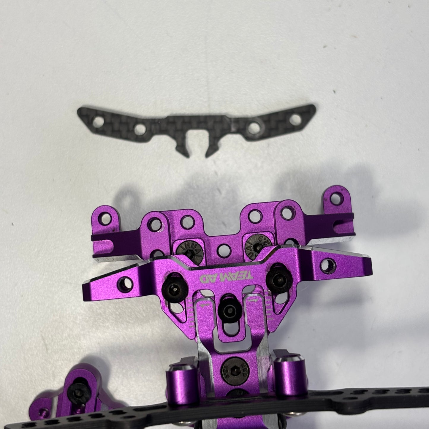 Team AD XF Purple Alloy Front Bulkhead & Steering Conversion RD2 RDX YD2 MC1