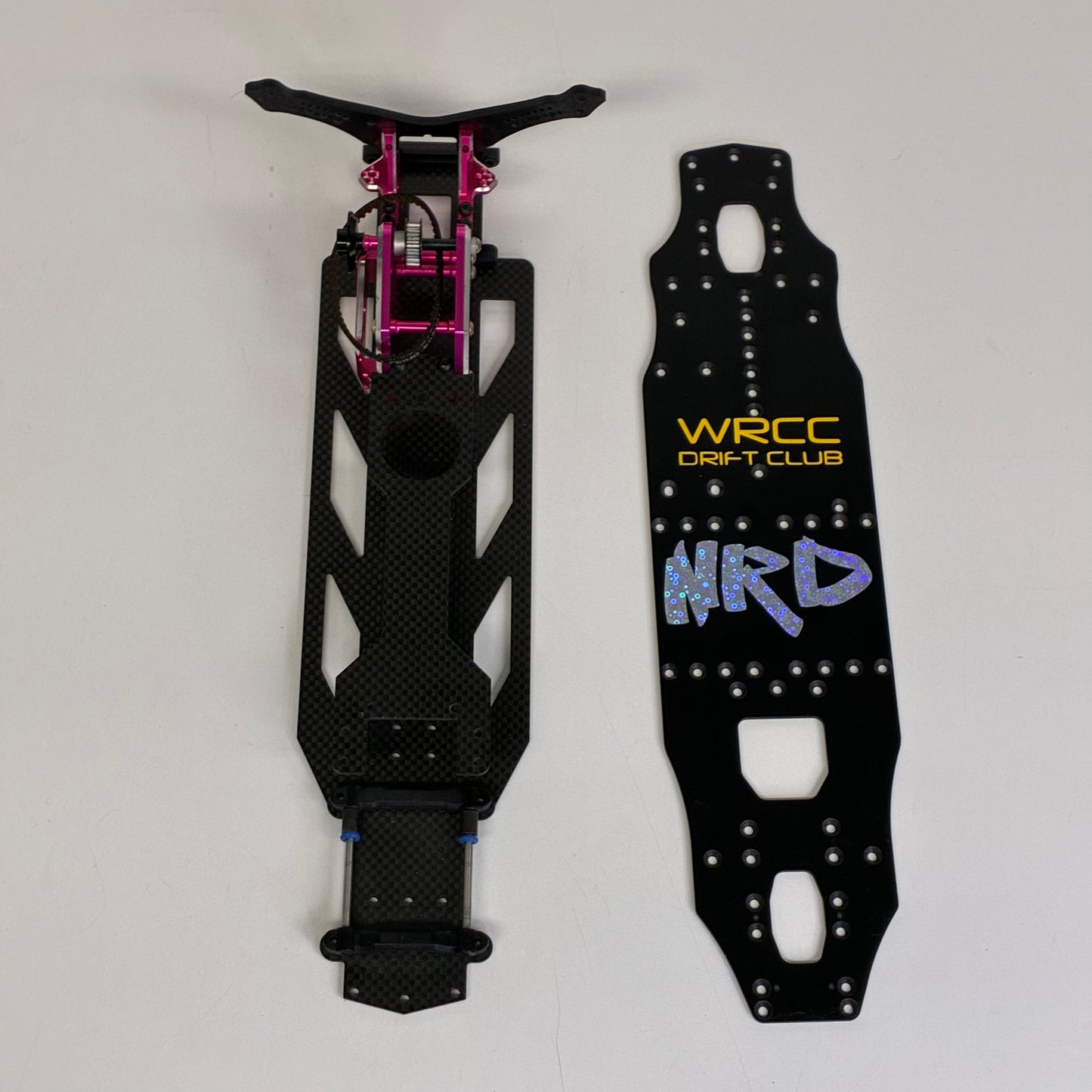 3Racing Sakura D4 Alloy Rear Bulkhead Carbon Lower Deck for VX Dock & Stock Lower Deck