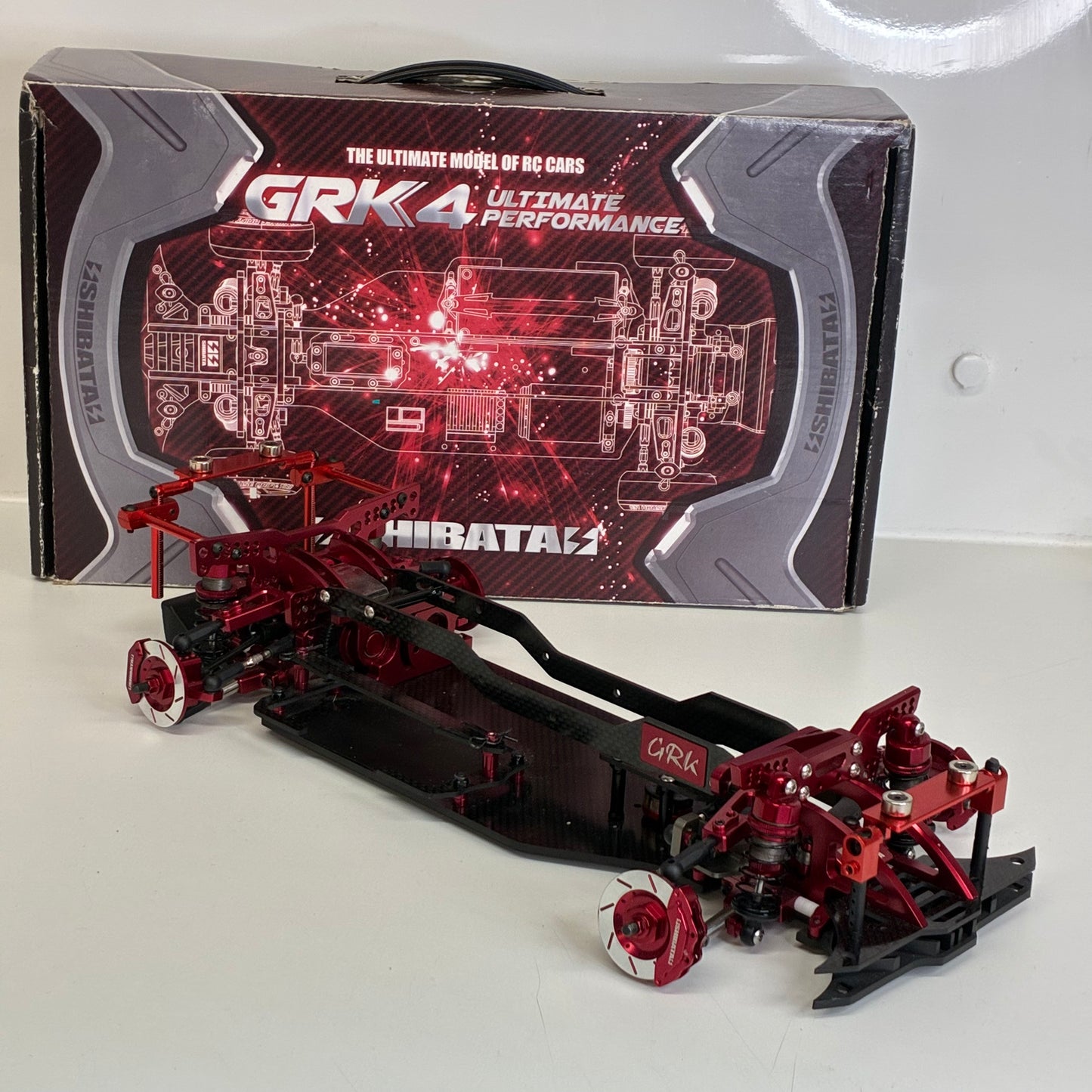 R31House GRK4 Shibata Red Chassis Full Alloy Carbon Chassis Boxed