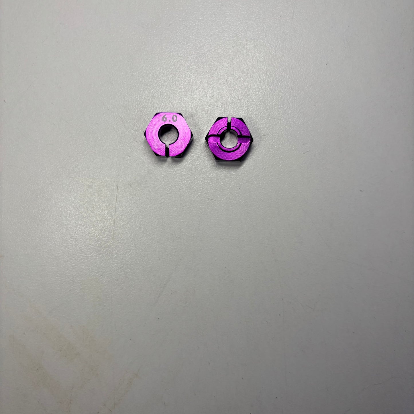 Purple Alloy Wheel Hex Pair 6.0mm