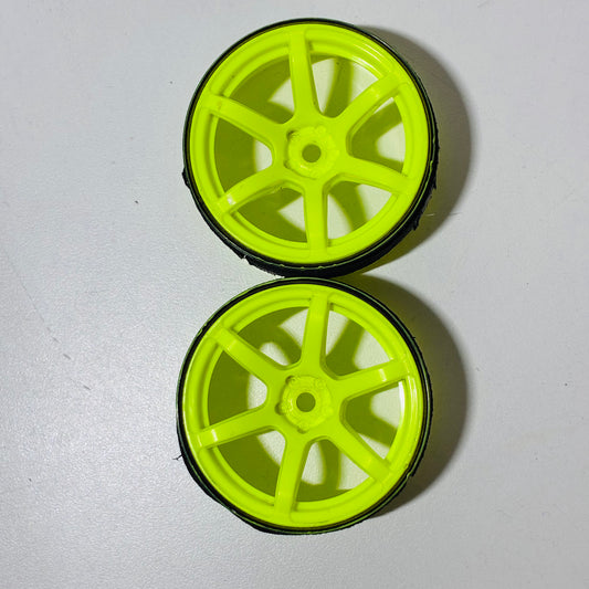 Yokomo Yellow Green Wheels Offset 6mm