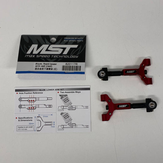 MST Alum. Front Lower Arm Set (Red) 820117R RMX FMX FRX