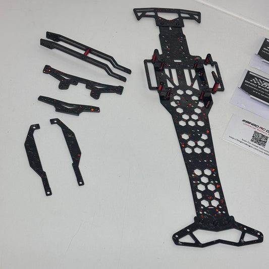MST Bingo RC Designs Wasp MRX Chassis Forged Carbon Red With Extra's