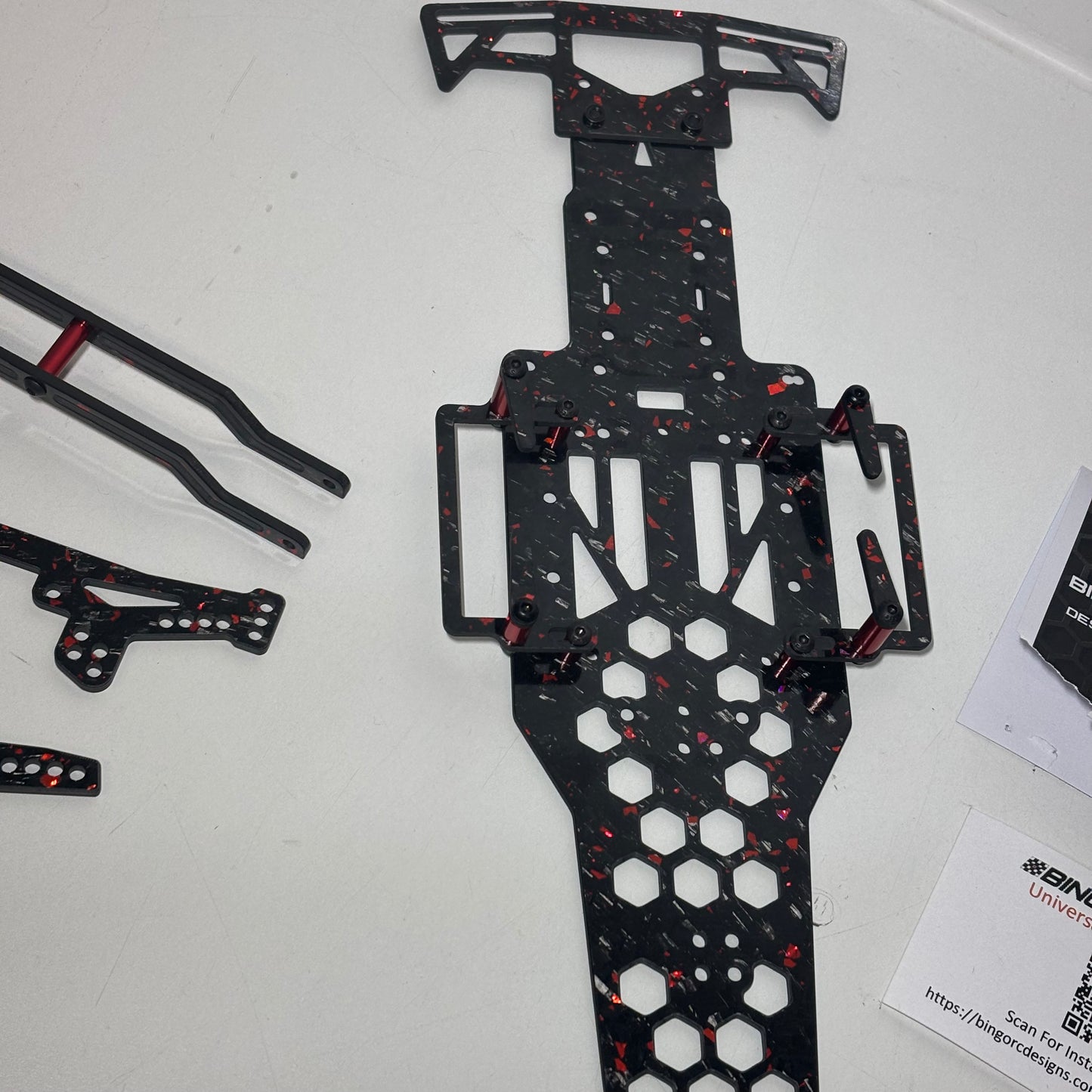 MST Bingo RC Designs Wasp MRX Chassis Forged Carbon Red With Extra's