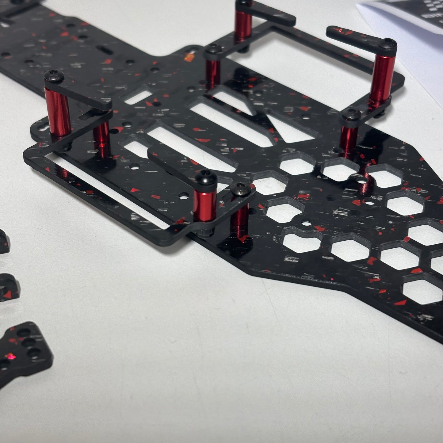 MST Bingo RC Designs Wasp MRX Chassis Forged Carbon Red With Extra's