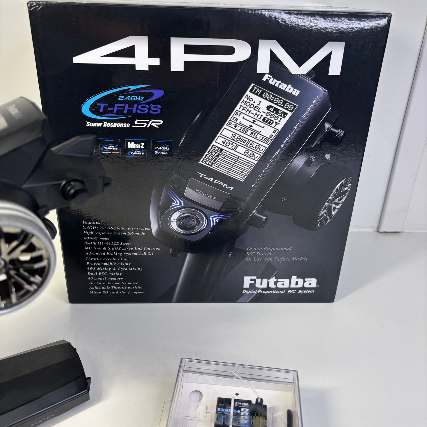 Futaba 4PM Controller & R334SBS-E Receiver Boxed, Lipo, Alloy Grip T4PM